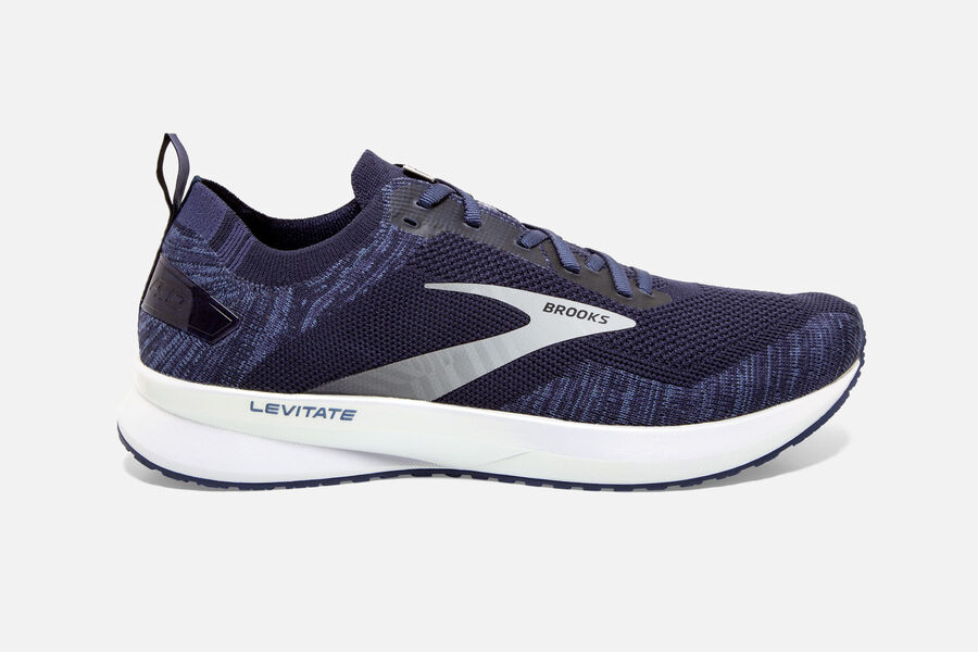 Brooks Levitate 4 Mens Australia - Road Running Shoes - Navy/Grey/White (439-ZHOYX)